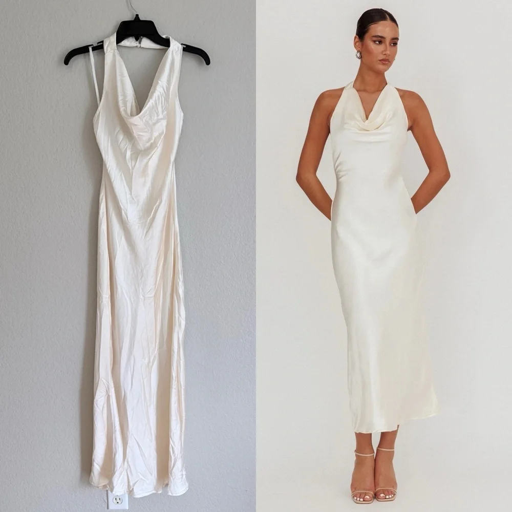 HERE COMES THE SUN selfie Leslie
Element Halterneck Maxi Dress Champagne - Picture 1 of 6